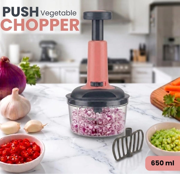 Push Chopper 650ml — Manual Vegetable Chopper